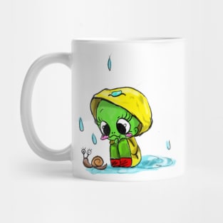 Petite grenouille qui regarde un escargot Mug